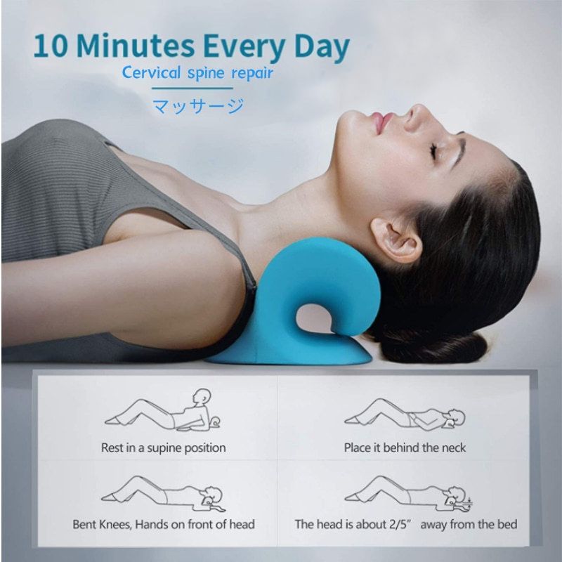 Neck Shoulder Stretcher Relaxe - Neck Traction Pillow ulasan dan harga