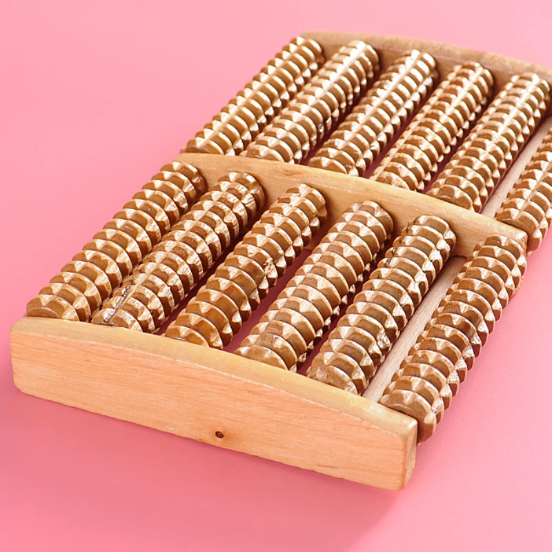 Wooden 6 Row Foot Massager Pai - Reflexology Foot Roller ulasan dan harga