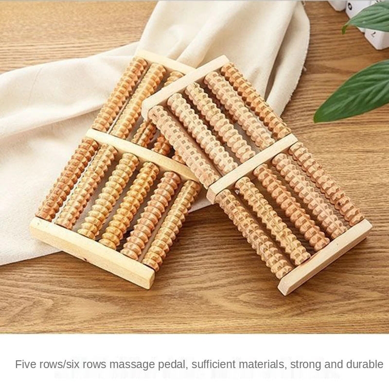 Wooden 6 Row Foot Massager Pai - Reflexology Foot Roller ulasan dan harga