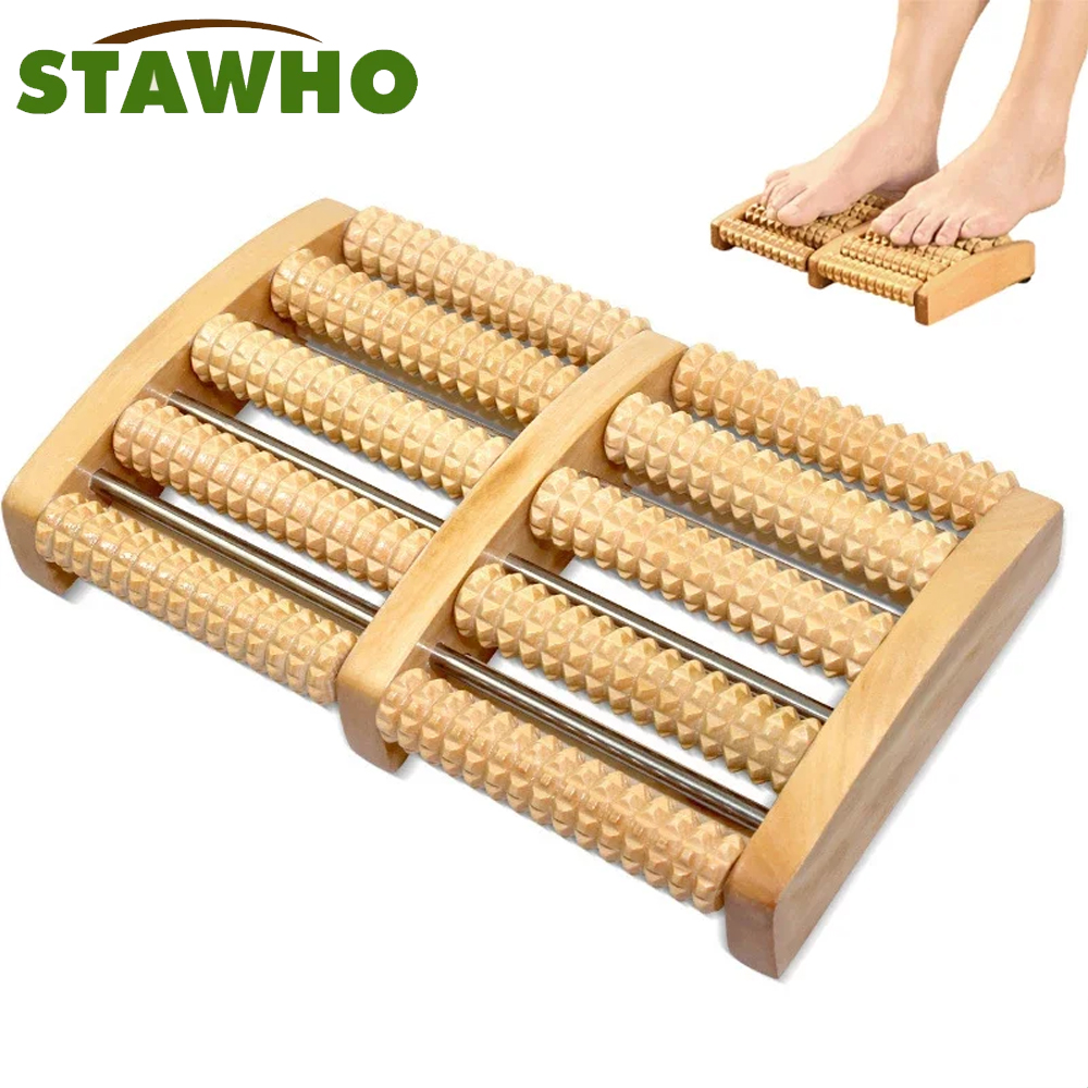 Wooden Foot Massage Roller Rel - Reflexology Foot Roller ulasan dan harga