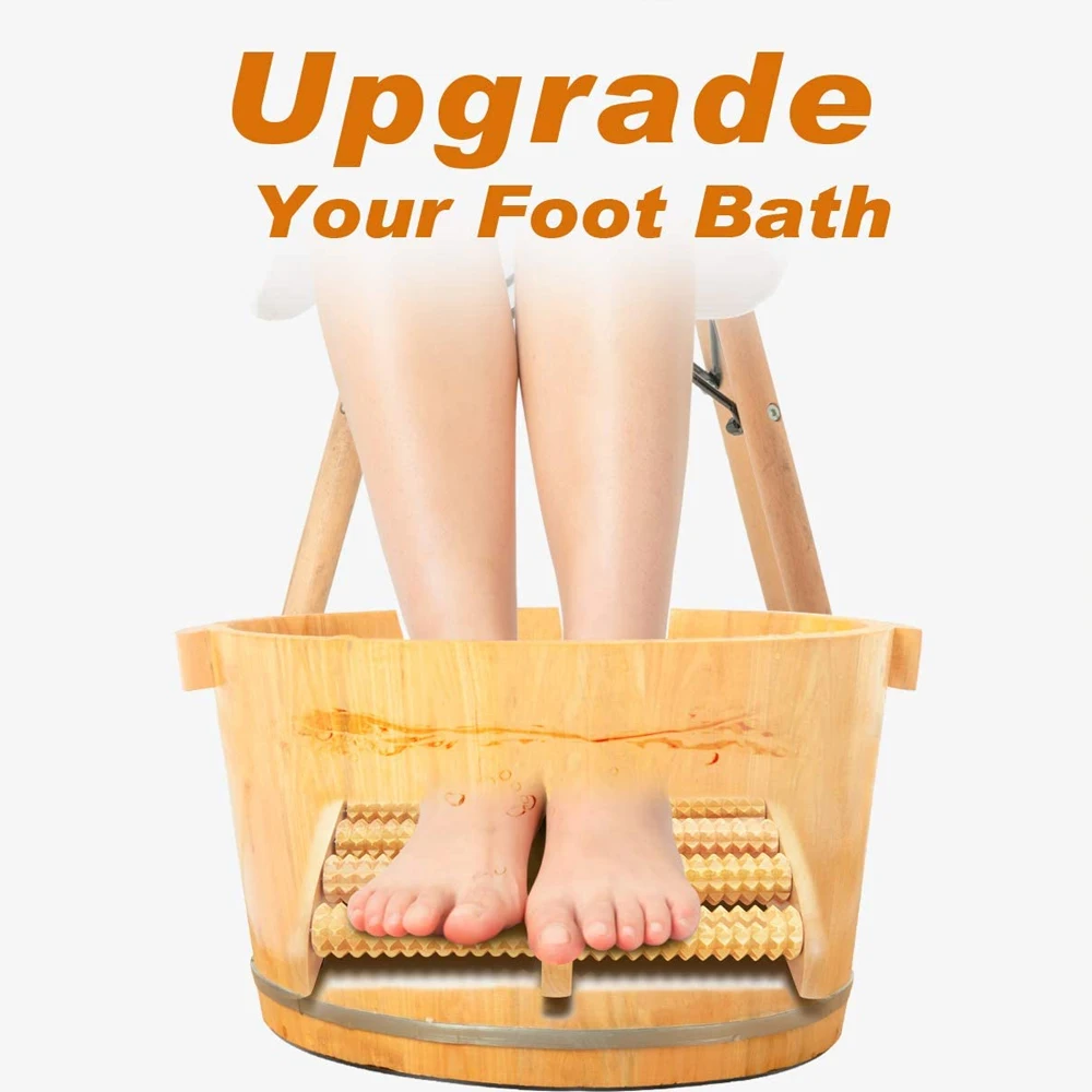 Wooden Foot Massage Roller Rel - Reflexology Foot Roller ulasan dan harga